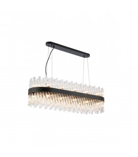 Lysander 24 Light G9 Ceiling Pendant Oblong Satin Black Clear Item Weight: 22.65kg-1