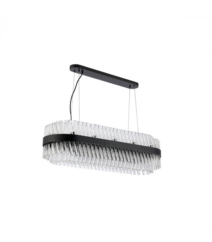 Lysander 24 Light G9 Ceiling Pendant Oblong Satin Black Clear Item Weight: 22.65kg-6