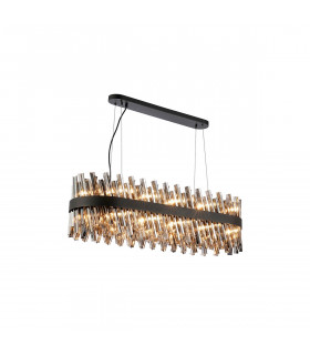 Lysander 24 Light G9 Ceiling Pendant Oblong Satin Black Smoke Item Weight: 22.65kg-1