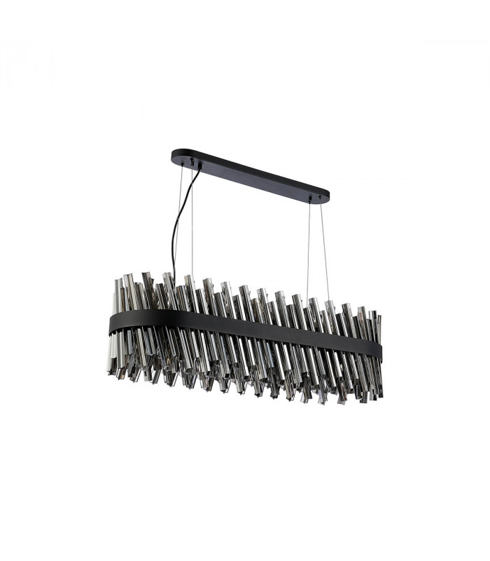 Lysander 24 Light G9 Ceiling Pendant Oblong Satin Black Smoke Item Weight: 22.65kg-4