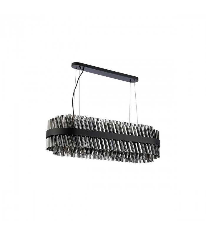 Lysander 24 Light G9 Ceiling Pendant Oblong Satin Black Smoke Item Weight: 22.65kg-6