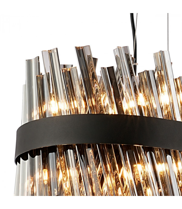 Lysander 24 Light G9 Ceiling Pendant Oblong Satin Black Smoke Item Weight: 22.65kg-8