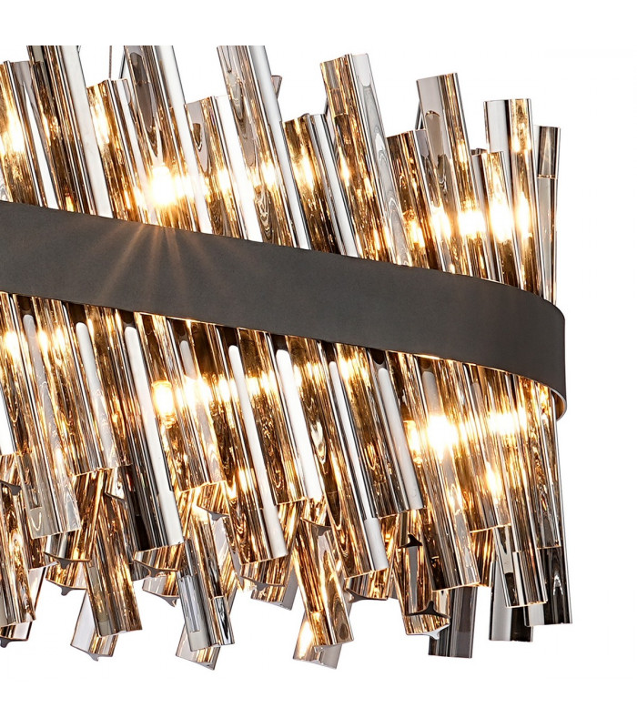 Lysander 24 Light G9 Ceiling Pendant Oblong Satin Black Smoke Item Weight: 22.65kg-9