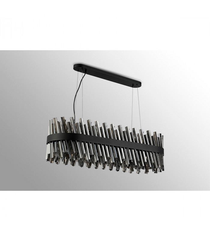 Lysander 24 Light G9 Ceiling Pendant Oblong Satin Black Smoke Item Weight: 22.65kg-10