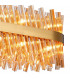 Lysander 24 Light G9 Ceiling Pendant Oblong Brass Amber Item Weight: 22.65kg-9