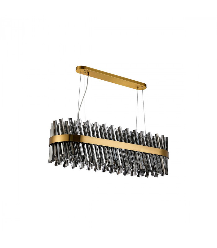 Lysander 24 Light G9 Ceiling Pendant Oblong Brass Smoke Item Weight: 22.65kg-4