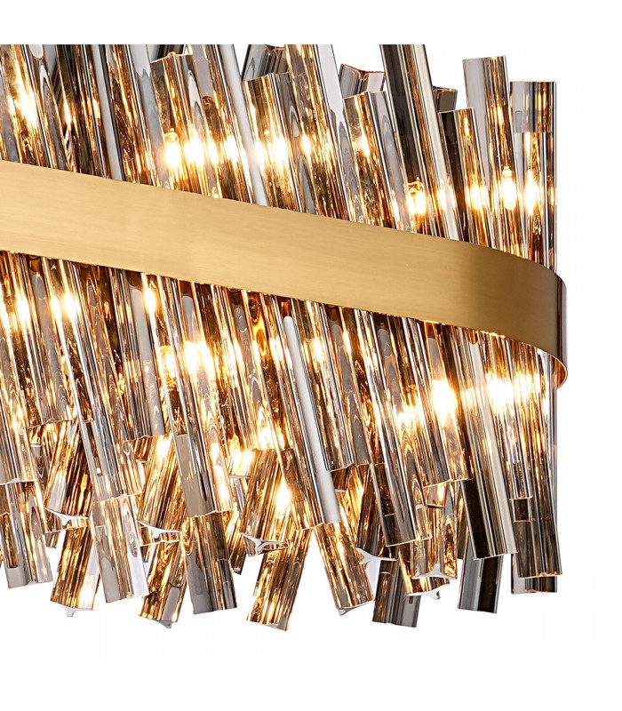 Lysander 24 Light G9 Ceiling Pendant Oblong Brass Smoke Item Weight: 22.65kg-9