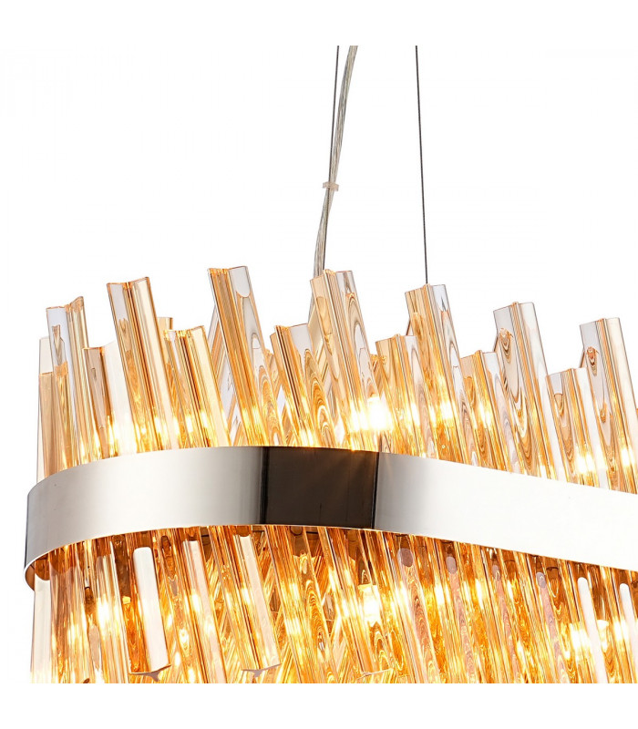 Lysander 24 Light G9 Ceiling Pendant Oblong Polished Nickel Amber Item Weight: 22.65kg-8