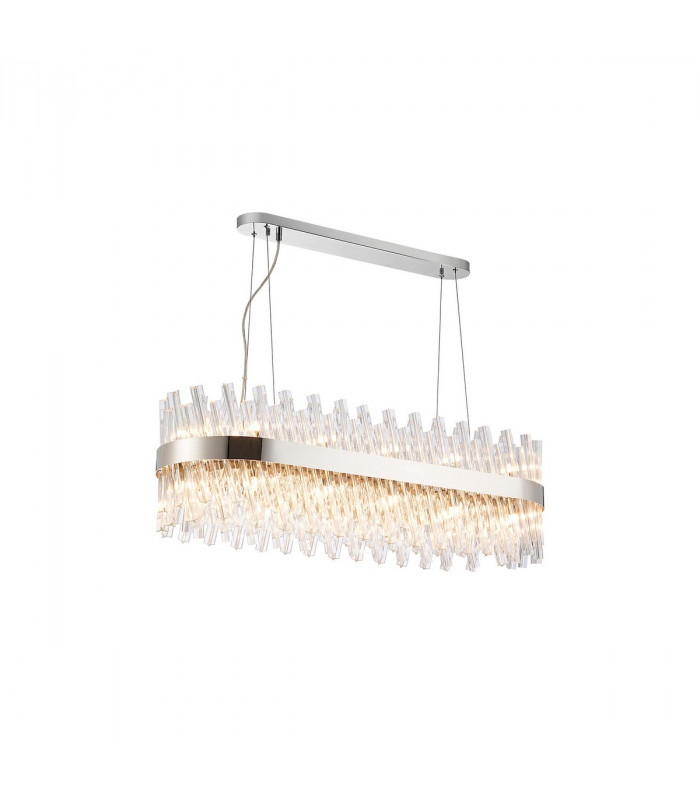 Lysander 24 Light G9 Ceiling Pendant Oblong Polished Nickel Clear Item Weight: 22.65kg-1