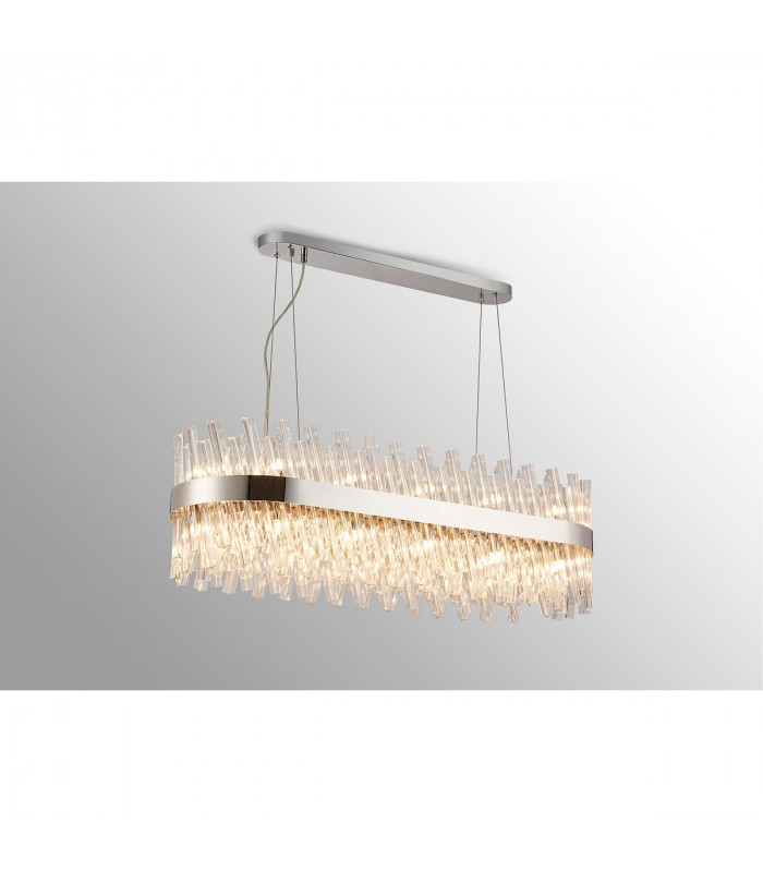Lysander 24 Light G9 Ceiling Pendant Oblong Polished Nickel Clear Item Weight: 22.65kg-3