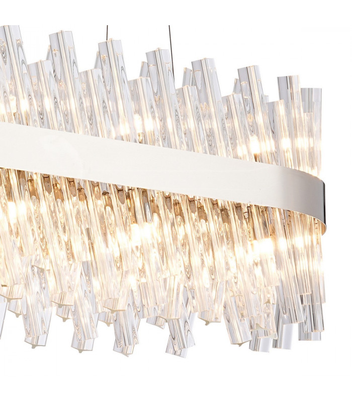 Lysander 24 Light G9 Ceiling Pendant Oblong Polished Nickel Clear Item Weight: 22.65kg-9