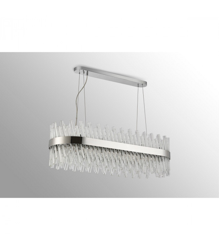 Lysander 24 Light G9 Ceiling Pendant Oblong Polished Nickel Clear Item Weight: 22.65kg-10