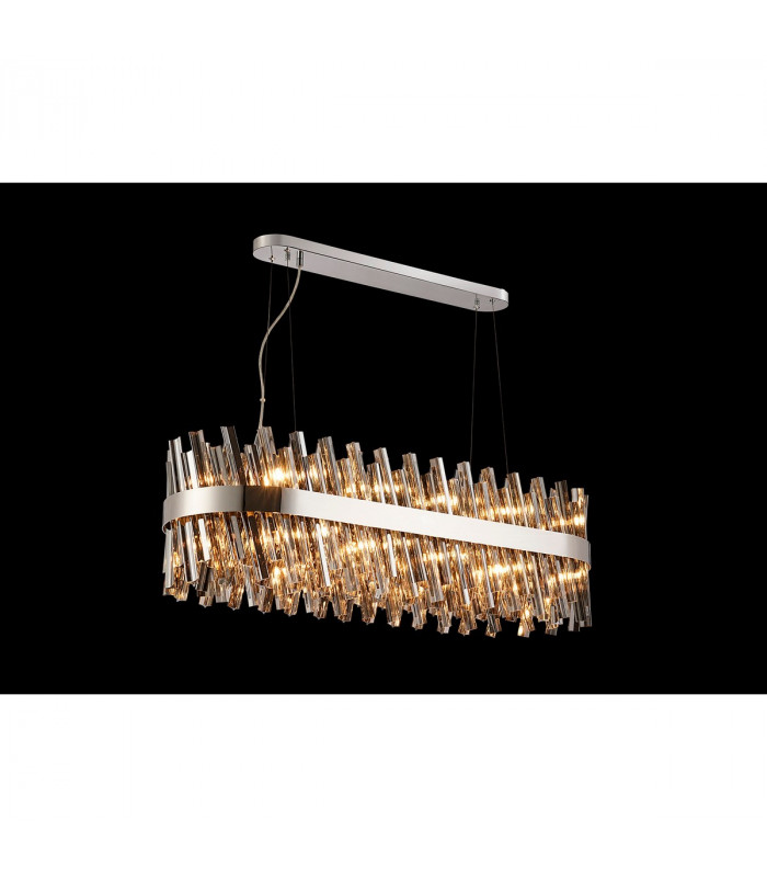 Lysander 24 Light G9 Ceiling Pendant Oblong Polished Nickel Smoke Item Weight: 22.65kg-3