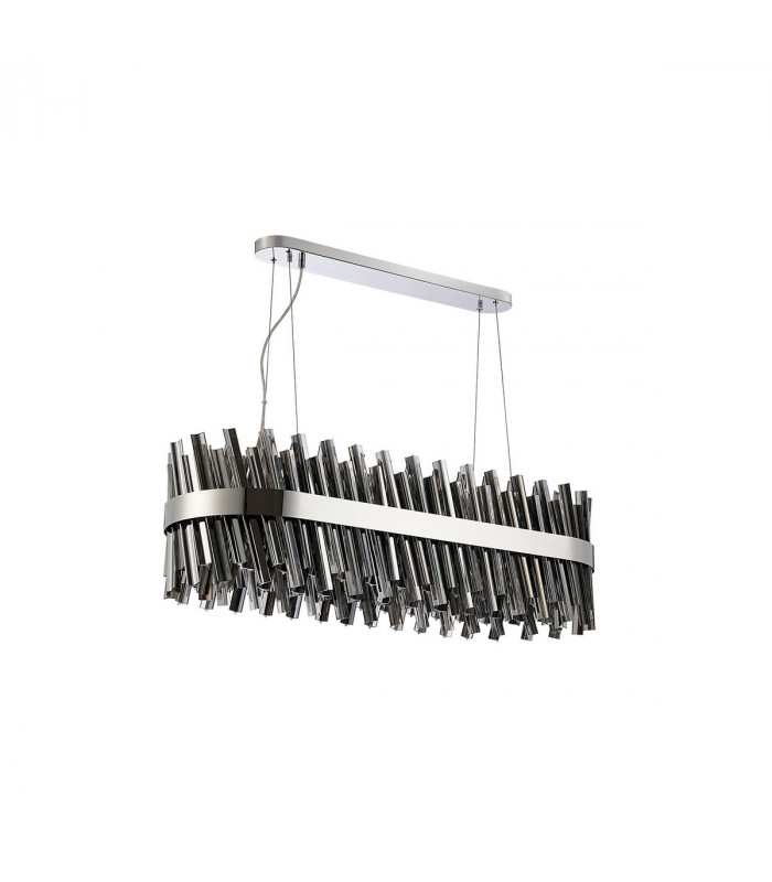 Lysander 24 Light G9 Ceiling Pendant Oblong Polished Nickel Smoke Item Weight: 22.65kg-4