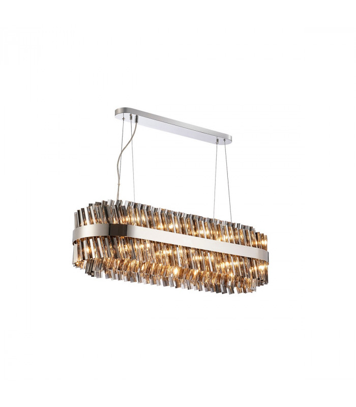Lysander 24 Light G9 Ceiling Pendant Oblong Polished Nickel Smoke Item Weight: 22.65kg-5