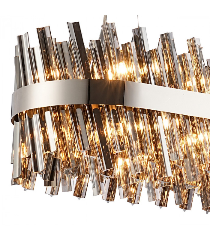 Lysander 24 Light G9 Ceiling Pendant Oblong Polished Nickel Smoke Item Weight: 22.65kg-8