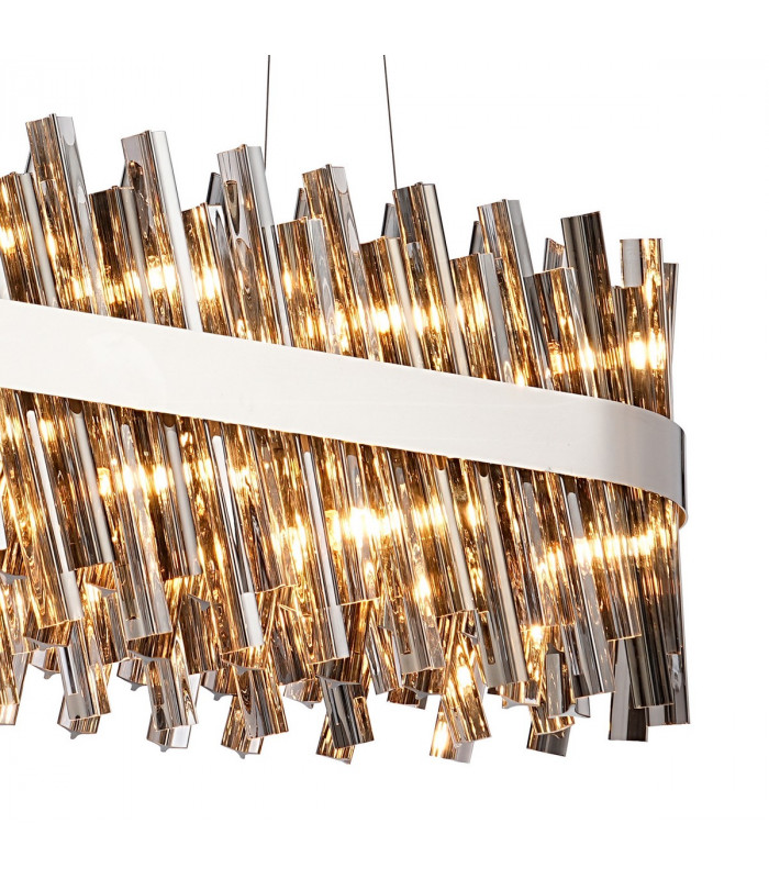 Lysander 24 Light G9 Ceiling Pendant Oblong Polished Nickel Smoke Item Weight: 22.65kg-9