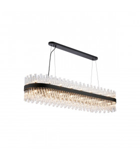 Lysander 36 Light G9 Ceiling Pendant Oblong Satin Black Clear Item Weight: 33.98kg-1