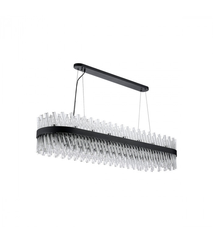 Lysander 36 Light G9 Ceiling Pendant Oblong Satin Black Clear Item Weight: 33.98kg-4