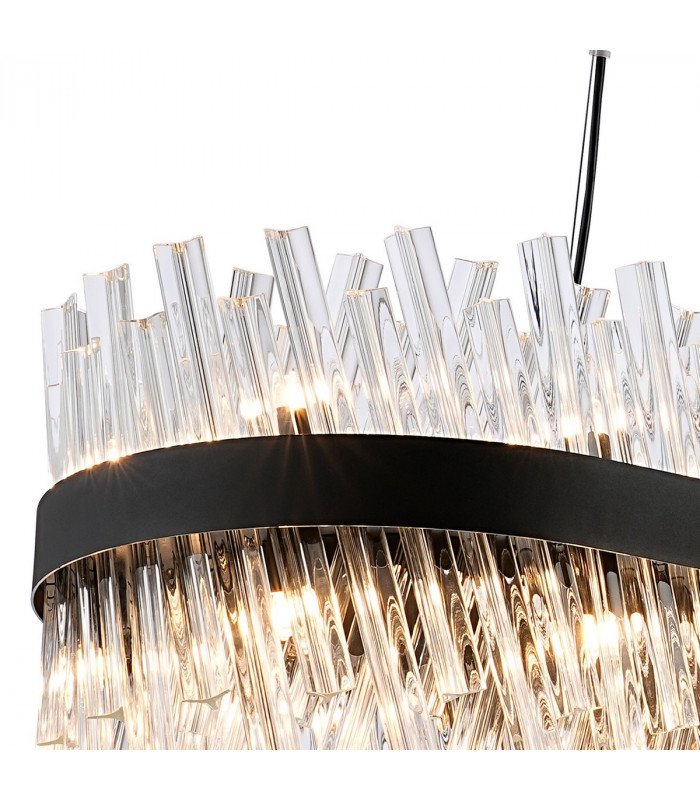 Lysander 36 Light G9 Ceiling Pendant Oblong Satin Black Clear Item Weight: 33.98kg-8