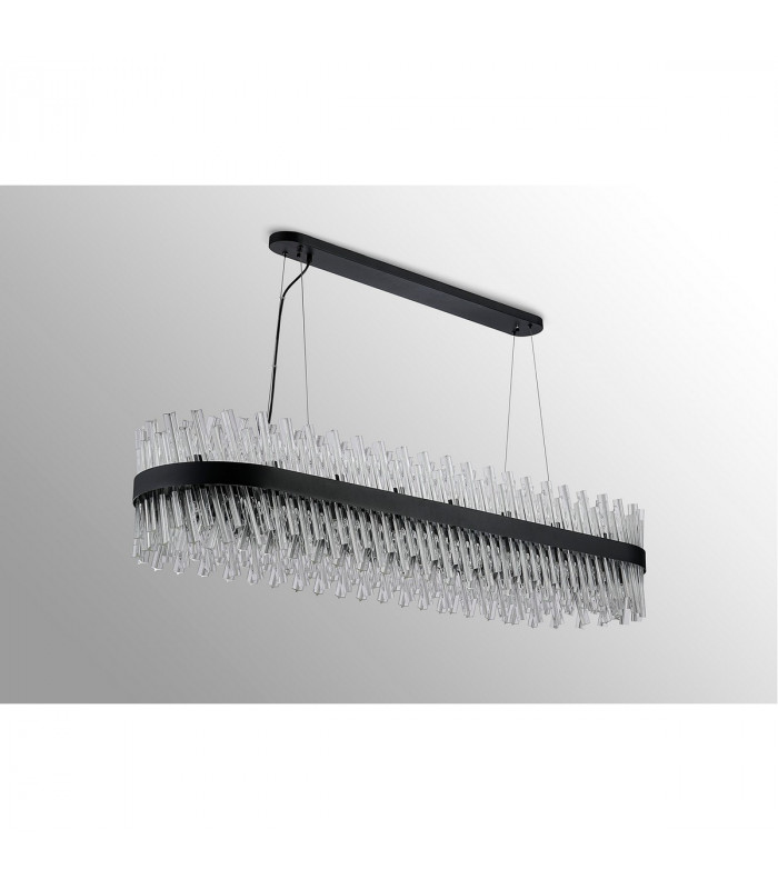Lysander 36 Light G9 Ceiling Pendant Oblong Satin Black Clear Item Weight: 33.98kg-10