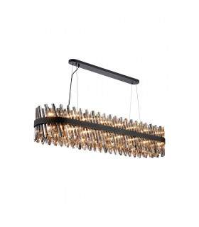 Lysander 36 Light G9 Ceiling Pendant Oblong Satin Black Smoke Item Weight: 33.98kg-1