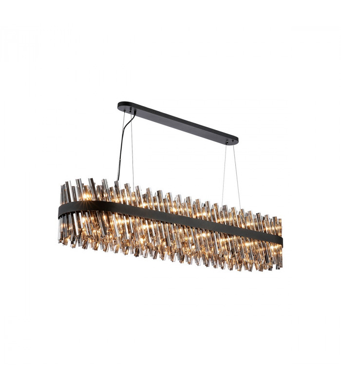 Lysander 36 Light G9 Ceiling Pendant Oblong Satin Black Smoke Item Weight: 33.98kg-1