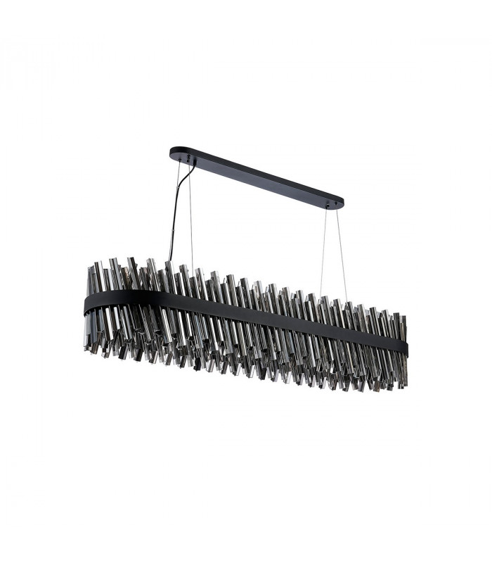 Lysander 36 Light G9 Ceiling Pendant Oblong Satin Black Smoke Item Weight: 33.98kg-4