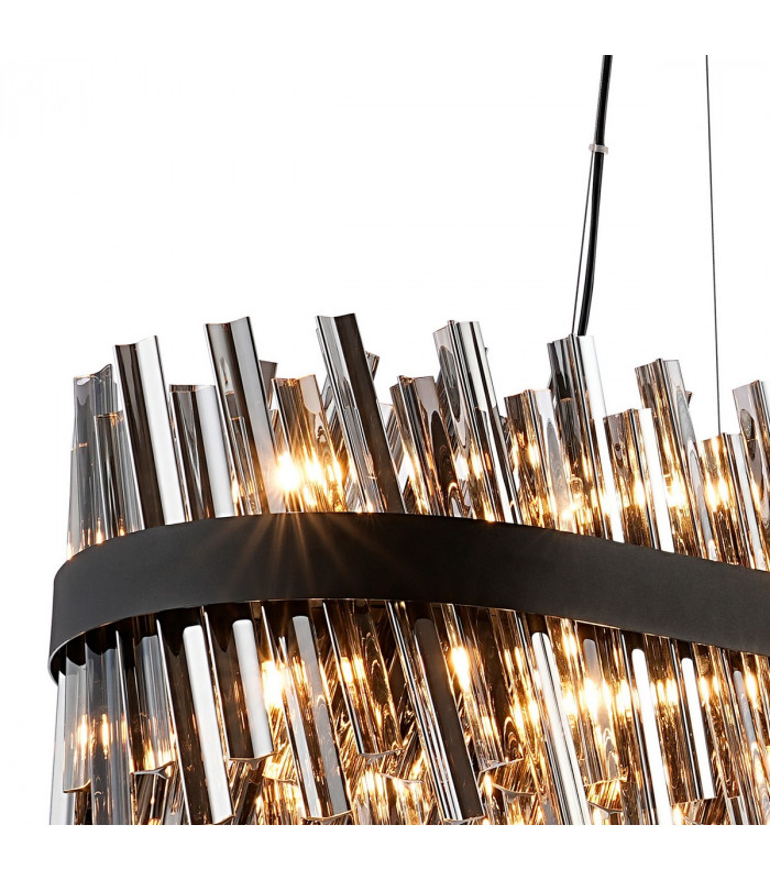 Lysander 36 Light G9 Ceiling Pendant Oblong Satin Black Smoke Item Weight: 33.98kg-8