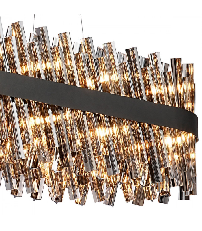 Lysander 36 Light G9 Ceiling Pendant Oblong Satin Black Smoke Item Weight: 33.98kg-9