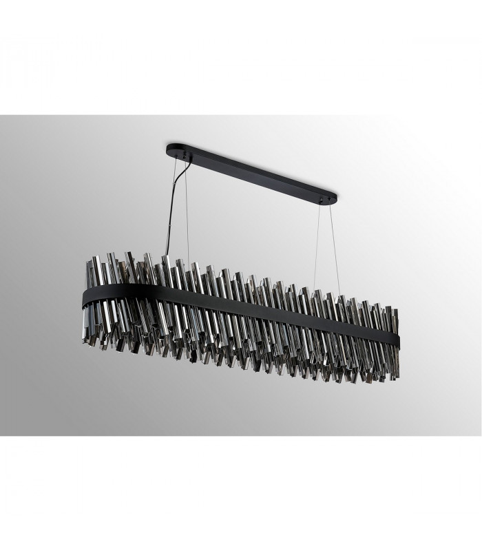 Lysander 36 Light G9 Ceiling Pendant Oblong Satin Black Smoke Item Weight: 33.98kg-10