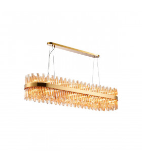 Lysander 36 Light G9 Ceiling Pendant Oblong Brass Amber Item Weight: 33.98kg-1