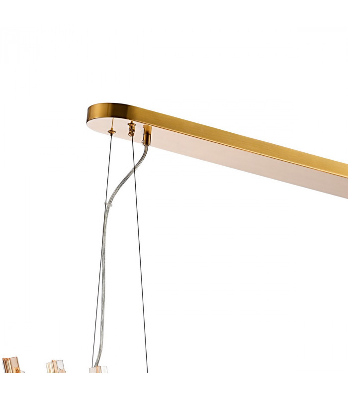 Lysander 36 Light G9 Ceiling Pendant Oblong Brass Amber Item Weight: 33.98kg-7