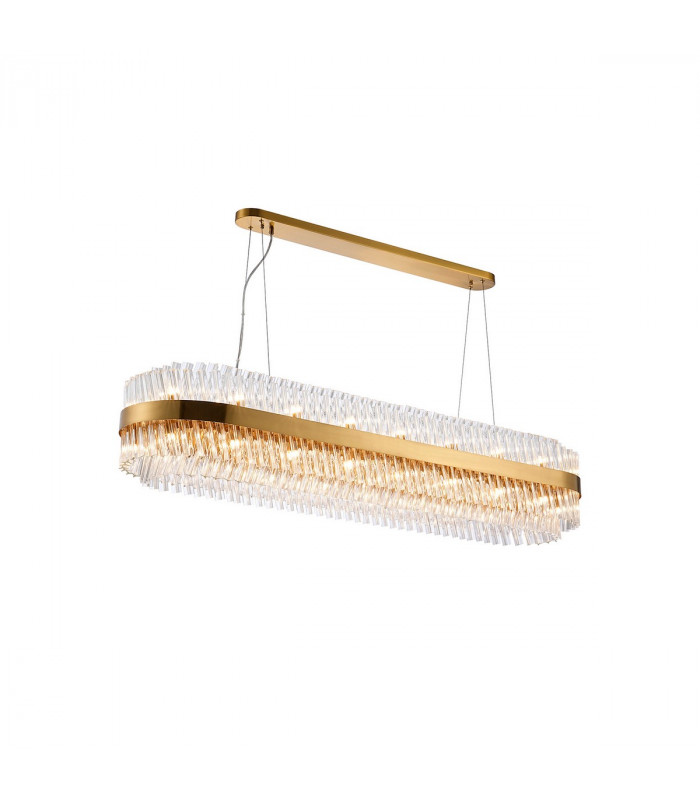 Lysander 36 Light G9 Ceiling Pendant Oblong Brass Clear Item Weight: 33.98kg-5