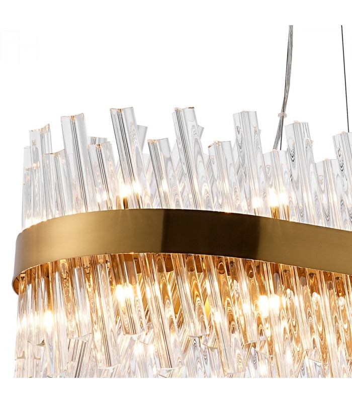 Lysander 36 Light G9 Ceiling Pendant Oblong Brass Clear Item Weight: 33.98kg-8