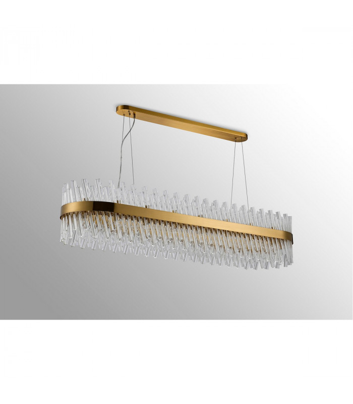 Lysander 36 Light G9 Ceiling Pendant Oblong Brass Clear Item Weight: 33.98kg-10