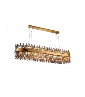 Lysander 36 Light G9 Ceiling Pendant Oblong Brass Smoke Item Weight: 33.98kg-1