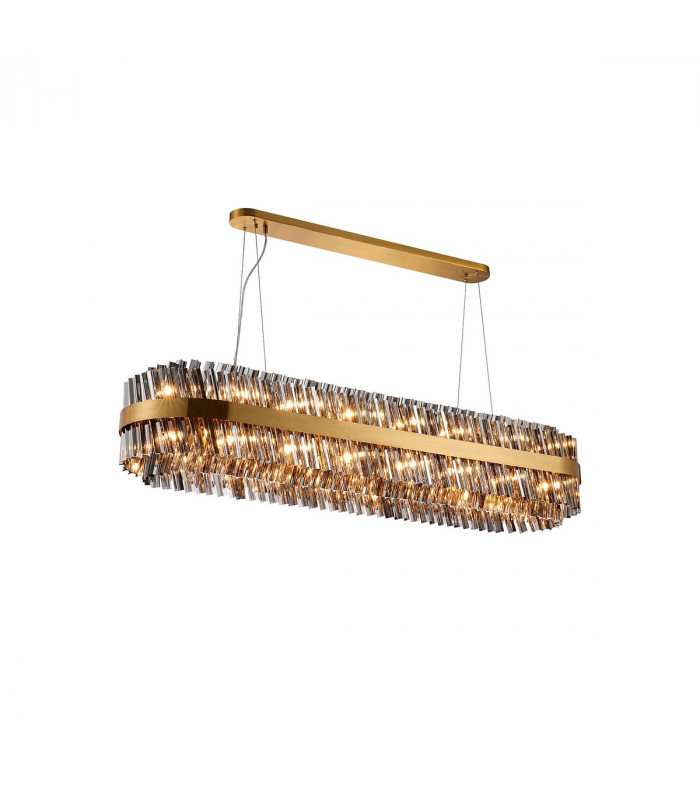 Lysander 36 Light G9 Ceiling Pendant Oblong Brass Smoke Item Weight: 33.98kg-5
