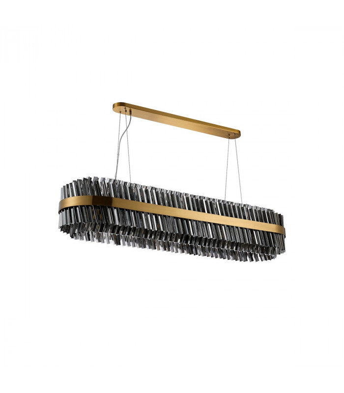 Lysander 36 Light G9 Ceiling Pendant Oblong Brass Smoke Item Weight: 33.98kg-6