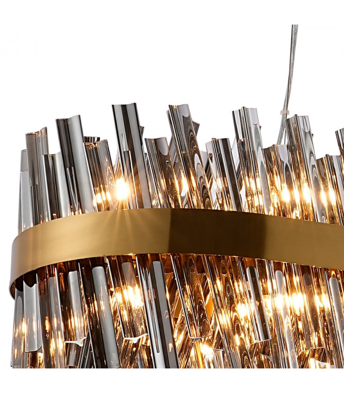 Lysander 36 Light G9 Ceiling Pendant Oblong Brass Smoke Item Weight: 33.98kg-8