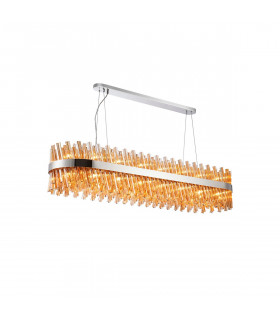 Lysander 36 Light G9 Ceiling Pendant Oblong Polished Nickel Amber Item Weight: 33.98kg-1