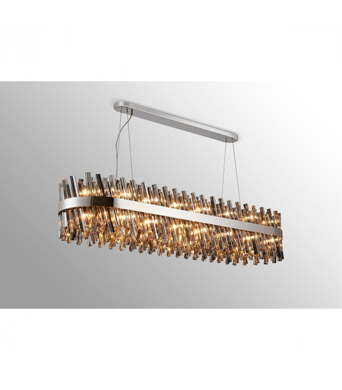 Lysander 36 Light G9 Ceiling Pendant Oblong Polished Nickel Smoke Item Weight: 33.98kg-3