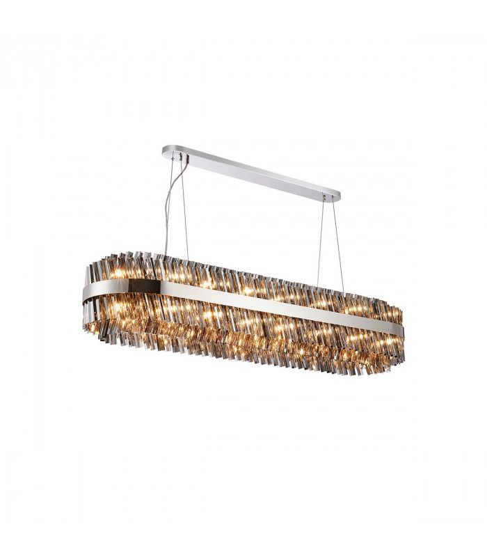 Lysander 36 Light G9 Ceiling Pendant Oblong Polished Nickel Smoke Item Weight: 33.98kg-5