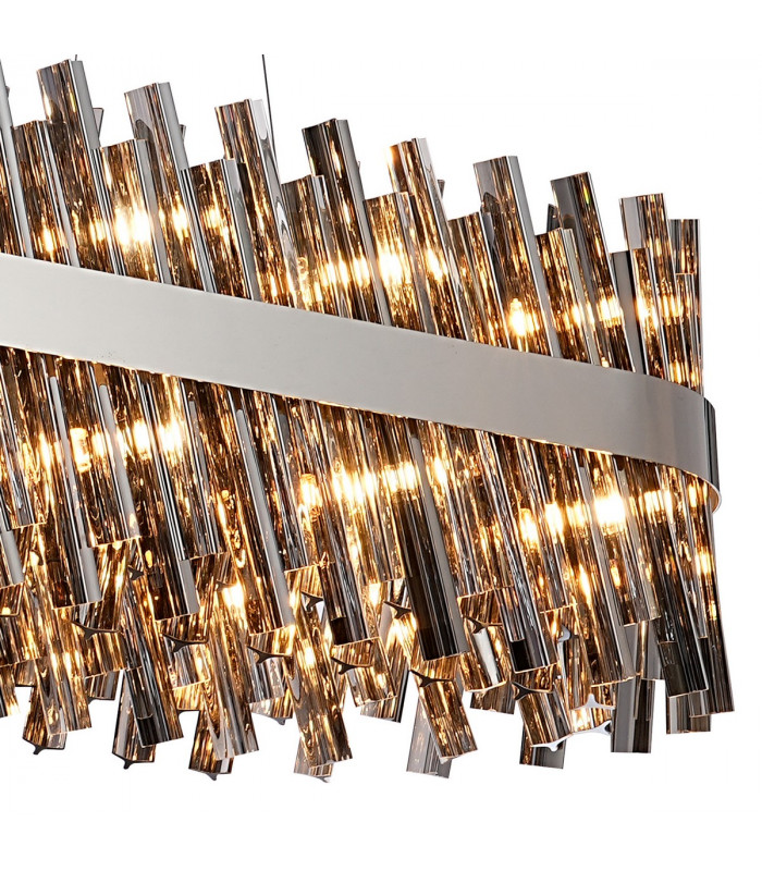 Lysander 36 Light G9 Ceiling Pendant Oblong Polished Nickel Smoke Item Weight: 33.98kg-9