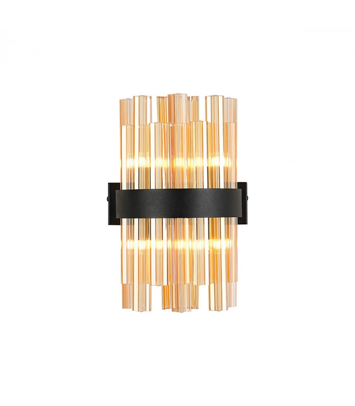 Lysander 4 Light G9 Wall Lamp Satin Black Amber-1