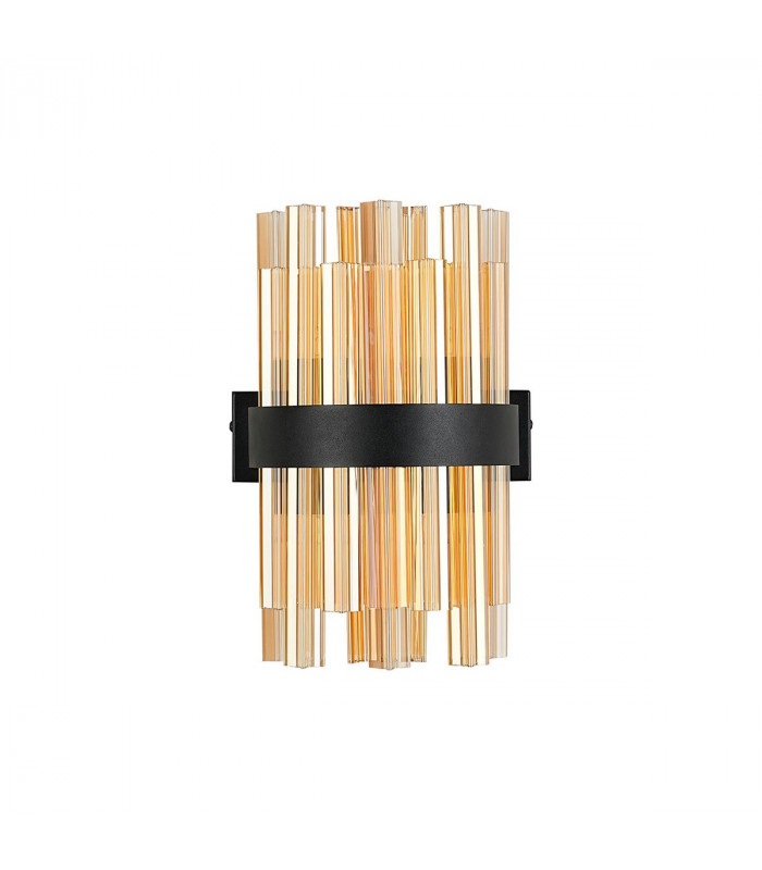 Lysander 4 Light G9 Wall Lamp Satin Black Amber-4