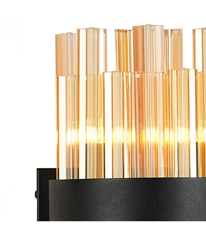 Lysander 4 Light G9 Wall Lamp Satin Black Amber-7