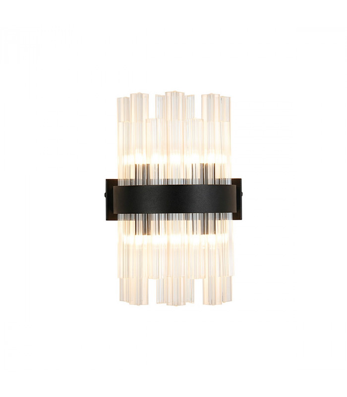 Lysander 4 Light G9 Wall Lamp Satin Black Clear-1