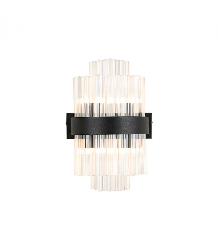 Lysander 4 Light G9 Wall Lamp Satin Black Clear-5