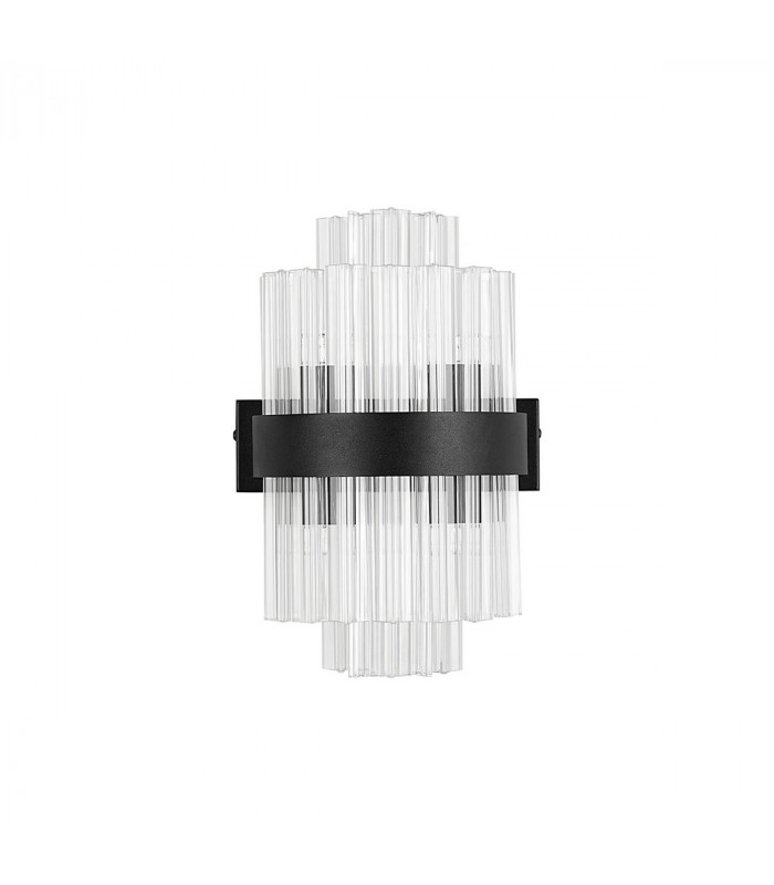 Lysander 4 Light G9 Wall Lamp Satin Black Clear-6